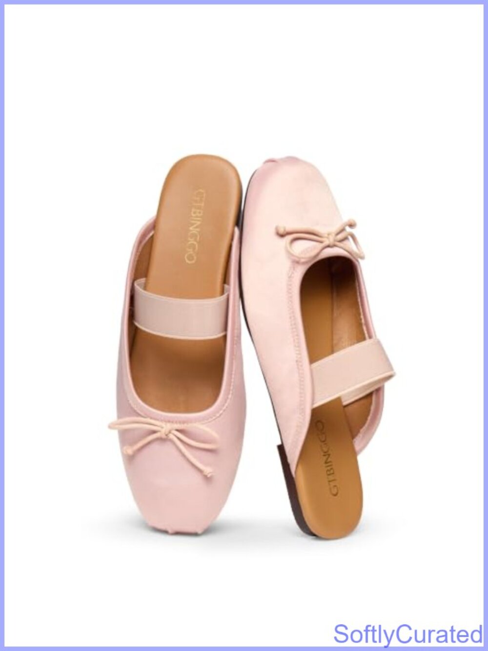 Satin Mule Flats Round Toe Bow Slip On Backless Ballerina Shoes